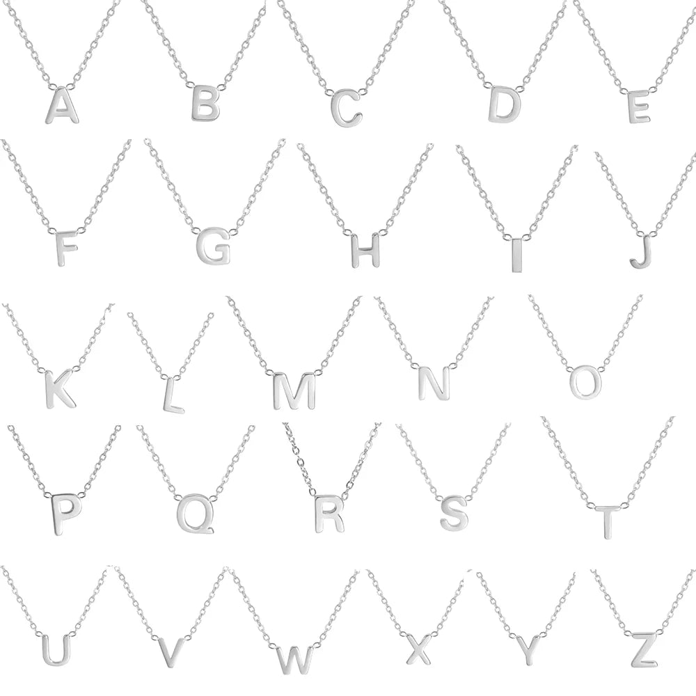 Collier Pendentif Initiale A-Z – Acier Inoxydable Doré ou Argenté | Idée Cadeau Femme